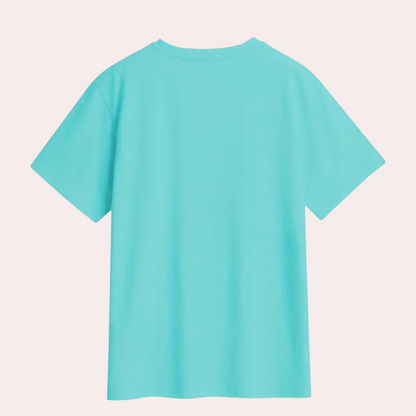 Kati - Speels kat & pompoen grafisch zomers shirt
