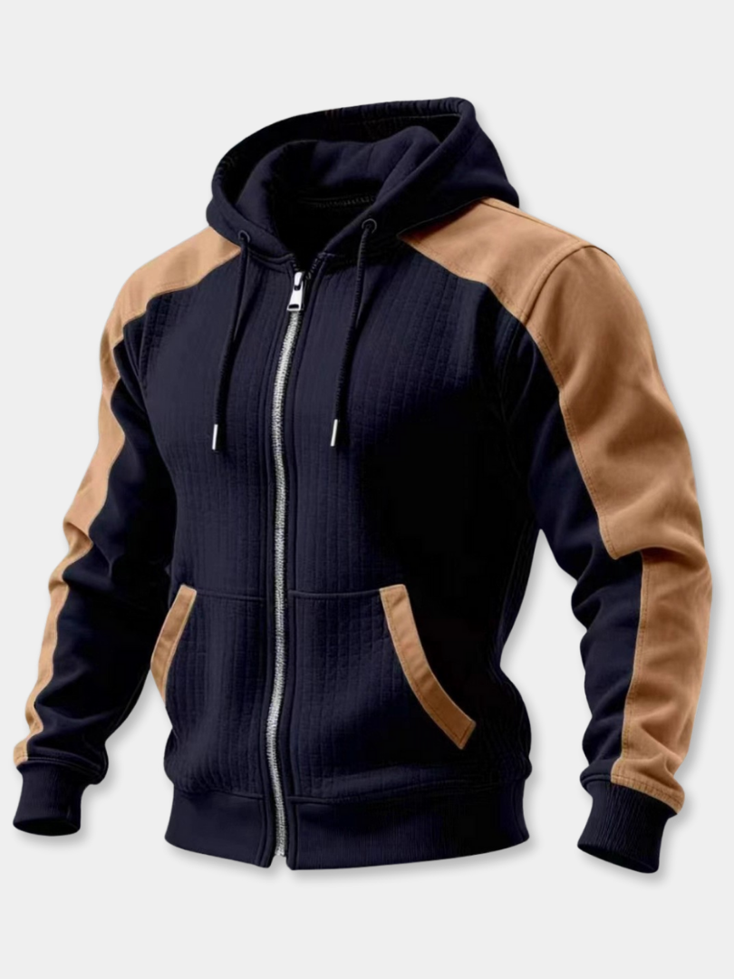 Paris | Getextureerd Jack met Ritssluiting en Capuchon