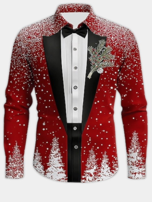 FEESTELIJK TUXEDO OVERHEMD MET LANGE MOUWEN