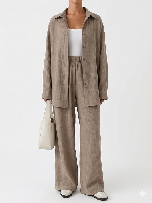 Nova | Tweedelige Linnen-look Set