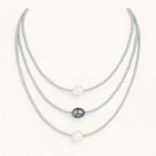 Vintage zoetwater parelketting