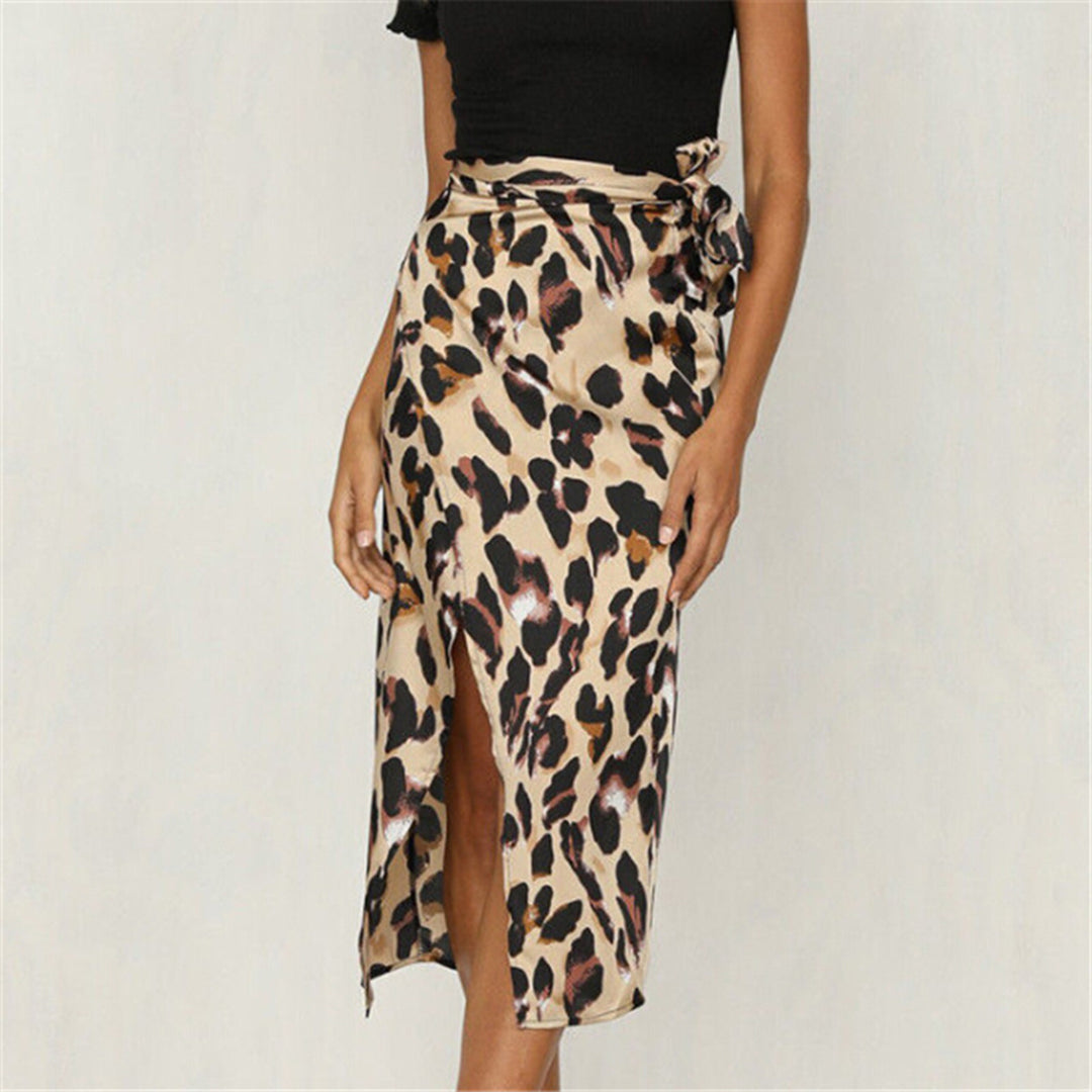 EHLEYR - Zomerse rok met luipaardprint