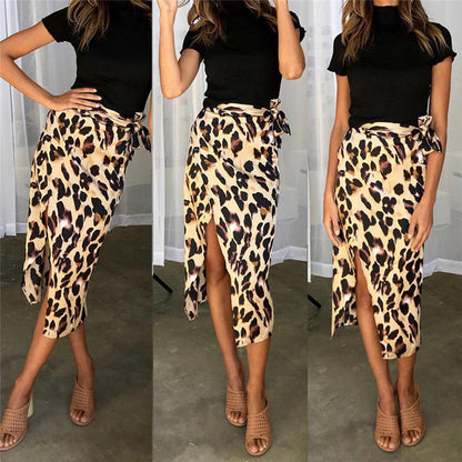 EHLEYR - Zomerse rok met luipaardprint