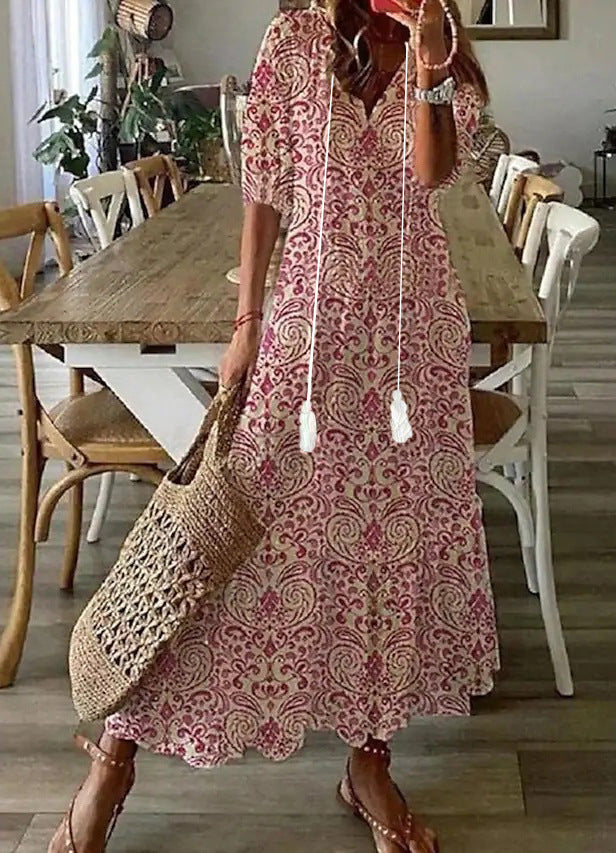 Amalia | Boho Vintage Zomer Maxi Jurk