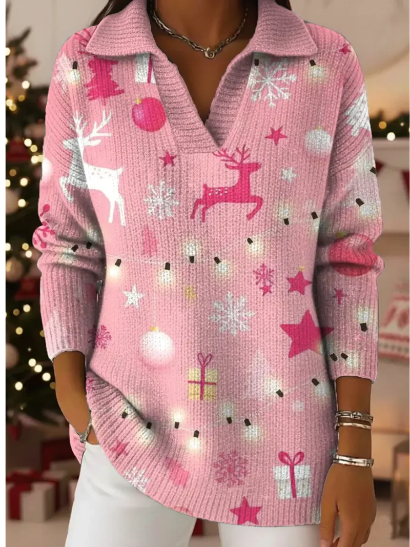 Nora – Kersttrui met vrolijke winterdetails