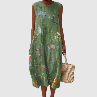 Hoop | Woodland Midi Jurk