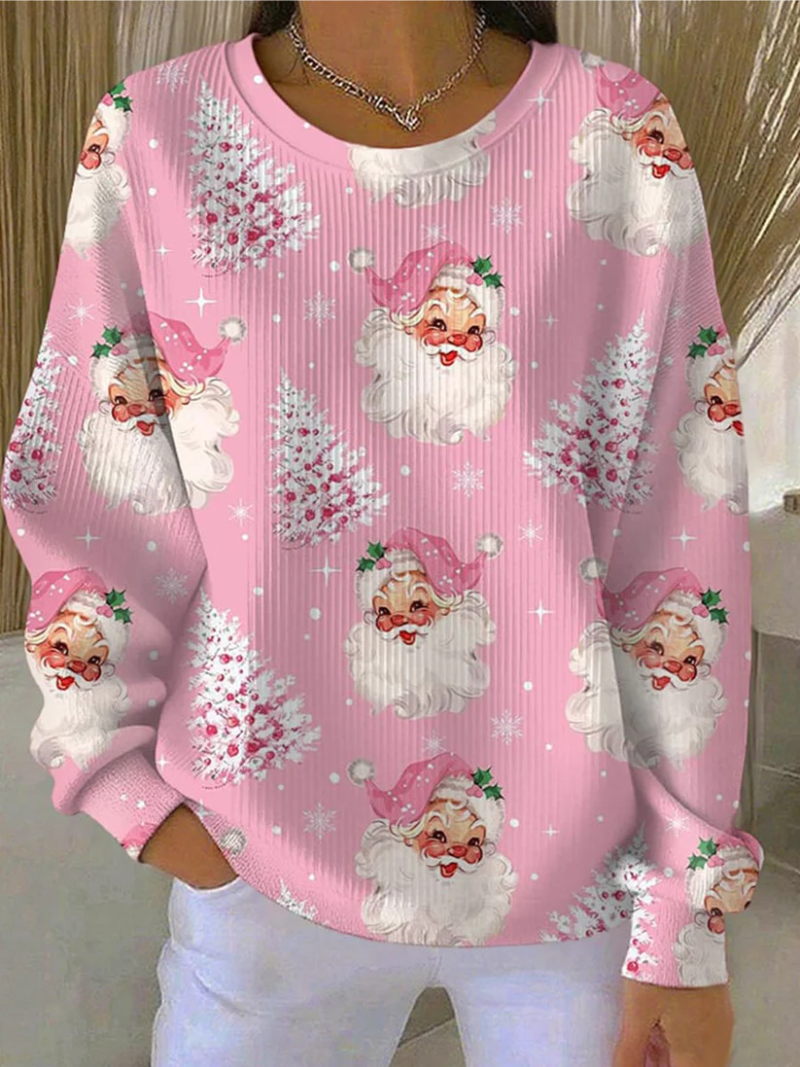 Nora – Kersttrui met speelse winterprint