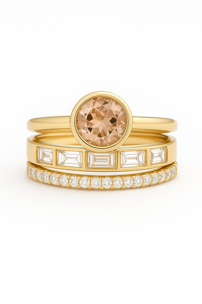 Elegante Ingelegd Kristal Gouden Ring