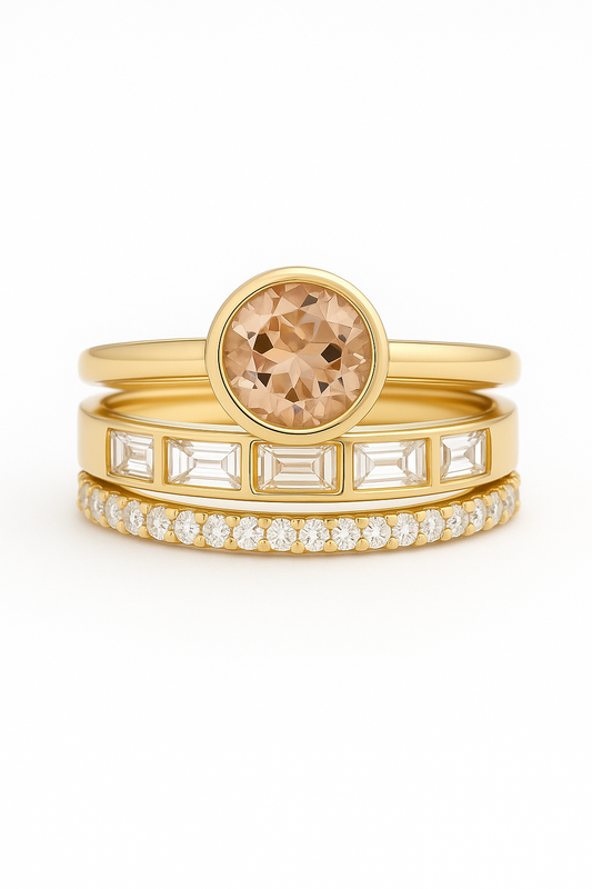 Elegante Ingelegd Kristal Gouden Ring