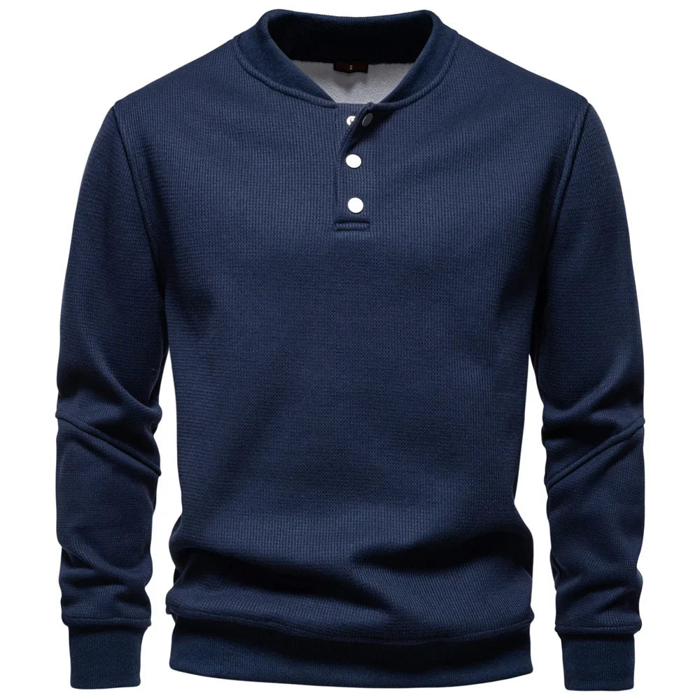 Jongman™ | Fleece Gevoerd Sweatshirt Met Knoopdesign
