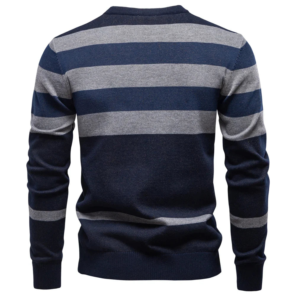 Jongman™ | Luxe & Gestreepte Katoenen Trui
