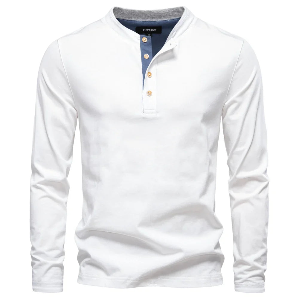 Jongman™ | Henley Heren  Shirt Met Lange Mouwen