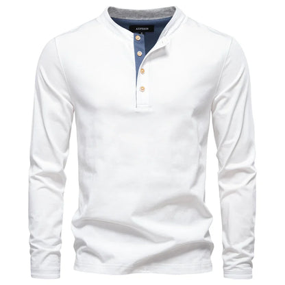 Jongman™ | Henley Heren  Shirt Met Lange Mouwen