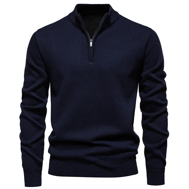 Jongman™ | Casual Gebreide Trui Met Halve Rits