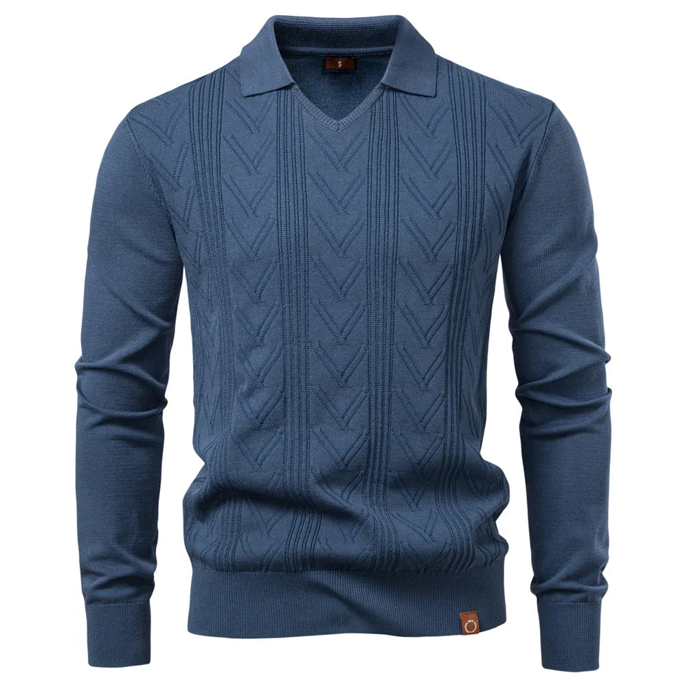 Jongman™ | Gebreide Luxe Polo Met V-Hals