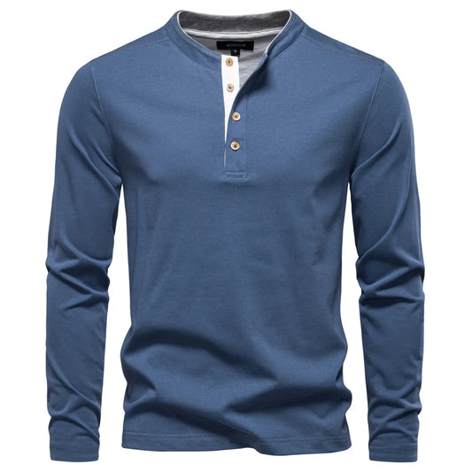 Jongman™ | Henley Heren  Shirt Met Lange Mouwen