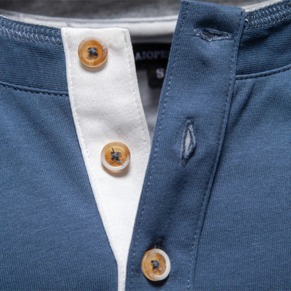 Jongman™ | Henley Heren  Shirt Met Lange Mouwen