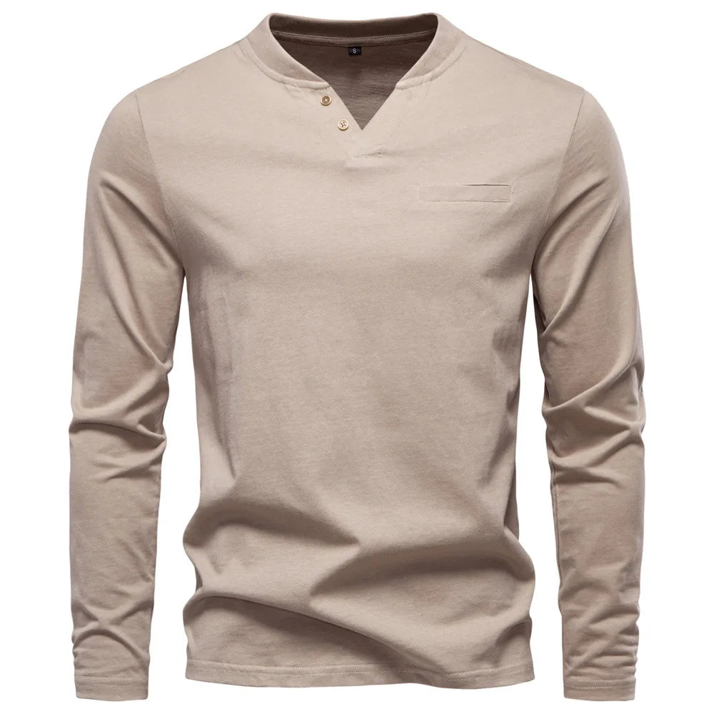 Jongman™ | Henley T-Shirt Met Lange Mouwen (1+1 GRATIS)