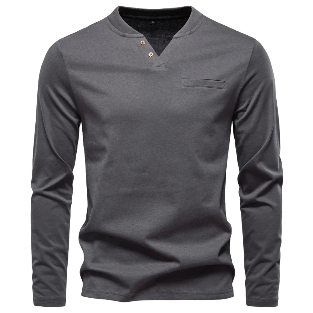 Jongman™ | Henley T-Shirt Met Lange Mouwen (1+1 GRATIS)