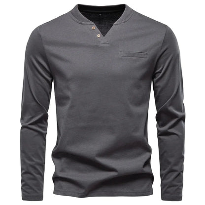 Jongman™ | Henley T-Shirt Met Lange Mouwen (1+1 GRATIS)
