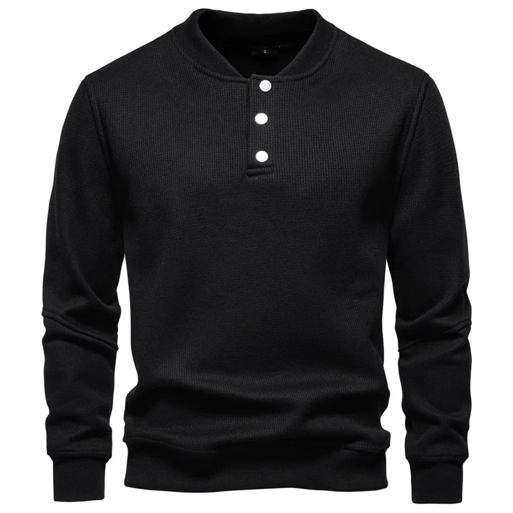 Jongman™ | Fleece Gevoerd Sweatshirt Met Knoopdesign