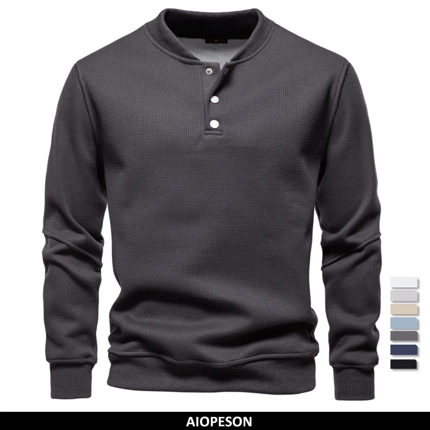 Jongman™ | Fleece Gevoerd Sweatshirt Met Knoopdesign