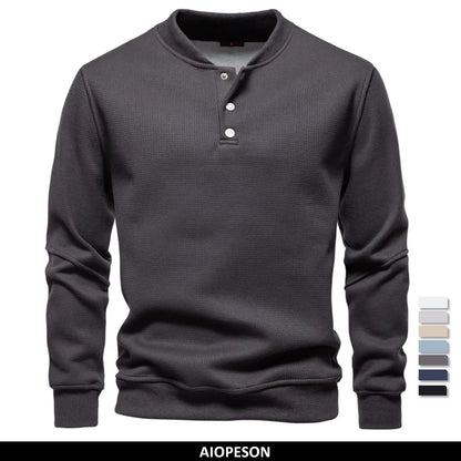 Jongman™ | Fleece Gevoerd Sweatshirt Met Knoopdesign