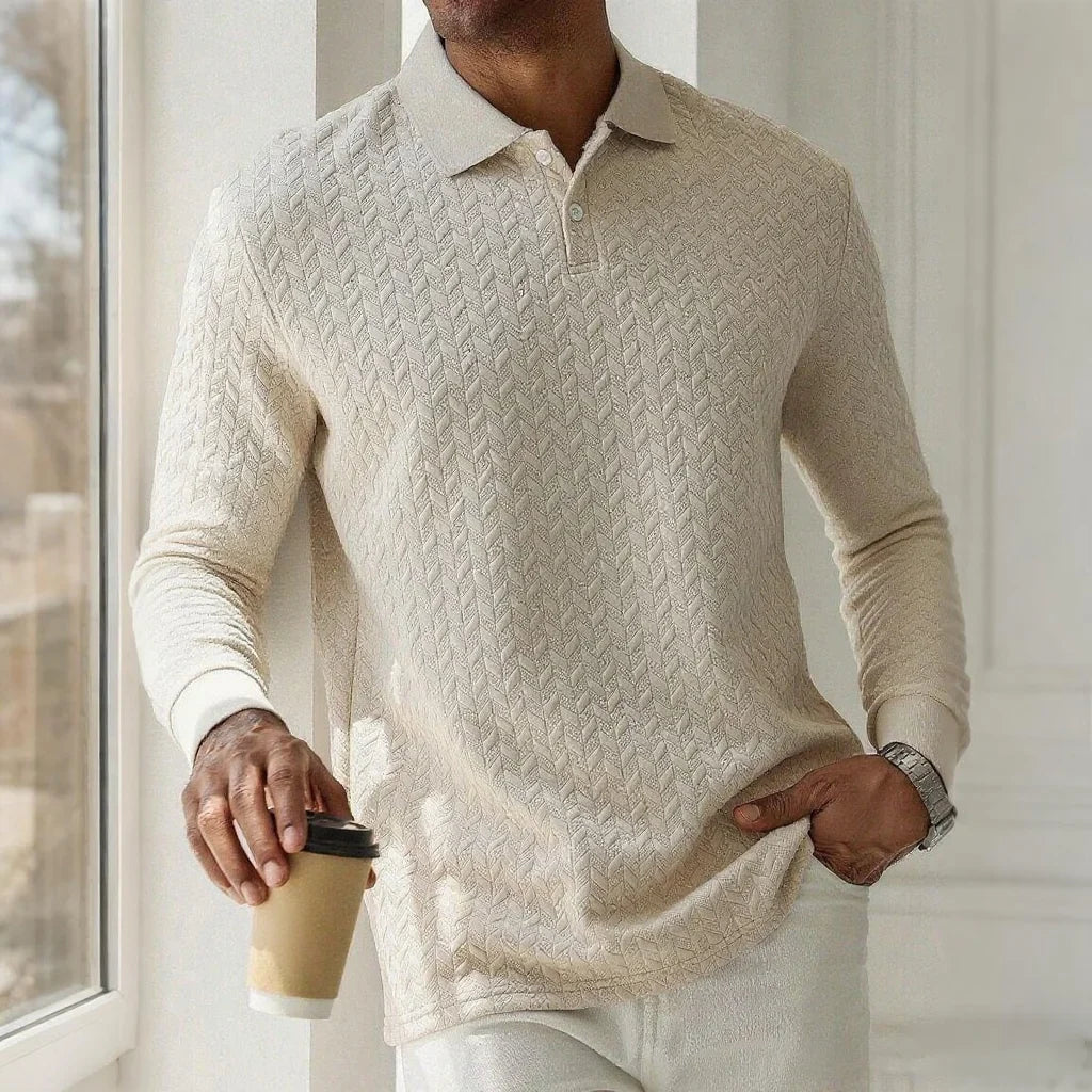 Jongman™ | Casual Heren Polo Met Lange Mouwen