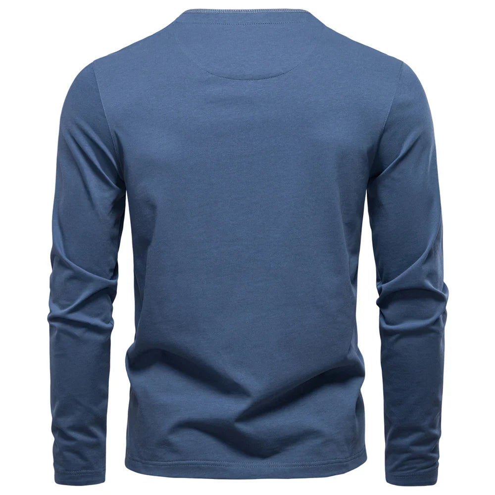 Jongman™ | Henley Heren  Shirt Met Lange Mouwen
