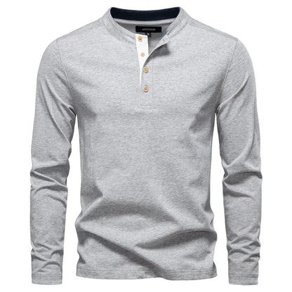 Jongman™ | Henley Heren  Shirt Met Lange Mouwen