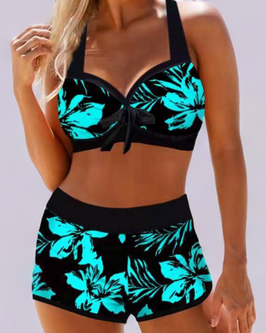 Anna | Badpak met hoge taille en bloemenprint -  Laatste Dag 80% Voorraad!