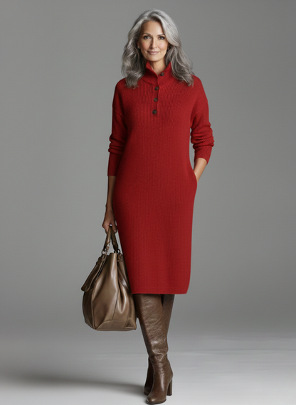 Britt | Chique geribde midi jurk