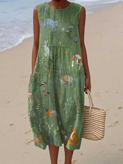 Hoop | Woodland Midi Jurk