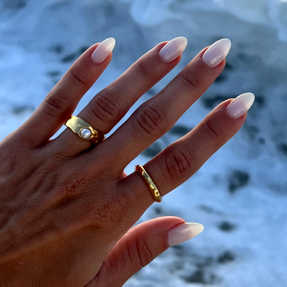 Vintage Natuurlijke Gouden Parel Ring