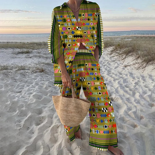 Green Geometric | Tweedelige Set