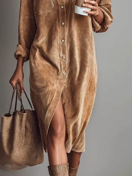 Elise™ Zachte Corduroy Jurk