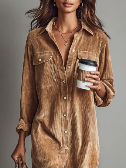 Elise™ Zachte Corduroy Jurk