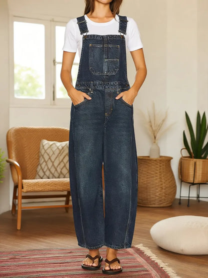 Nora | Denim Tuinbroek Jumpsuit met Zakken