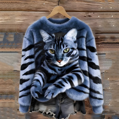 Sanne | Sweater Met Kattenprint