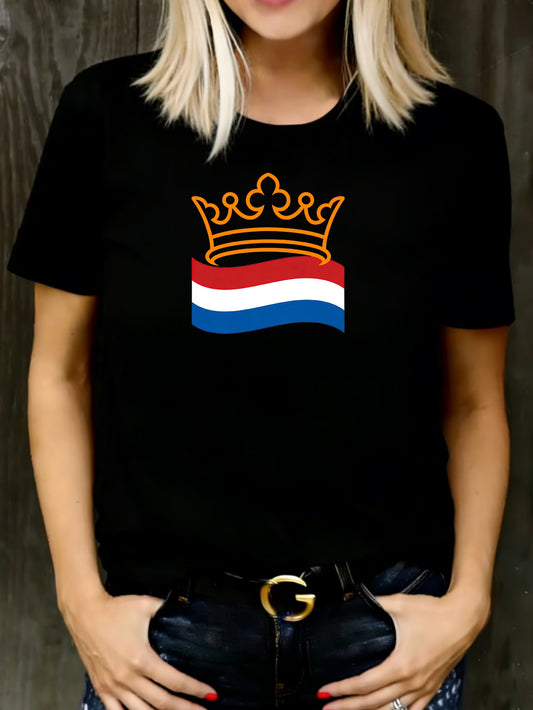 Jongman | Koningsdag Kroon & Vlag T-Shirt