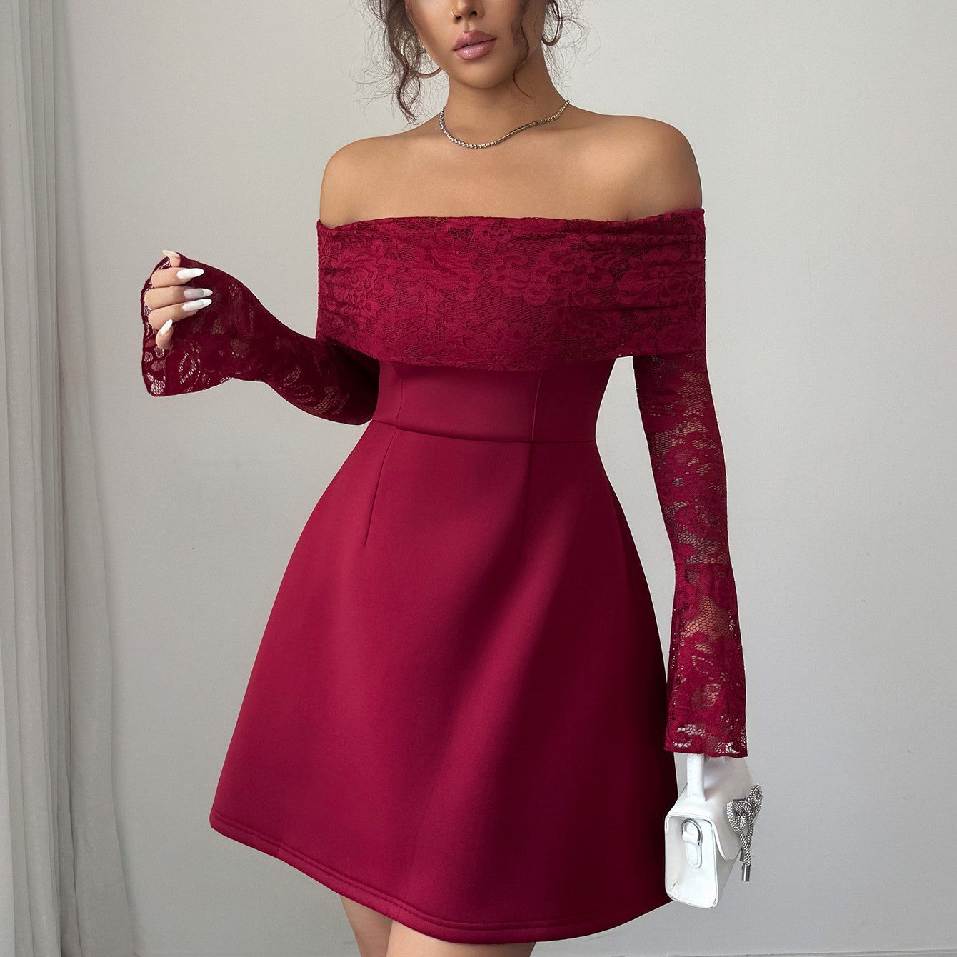 Elegante Bordeaux Jurk