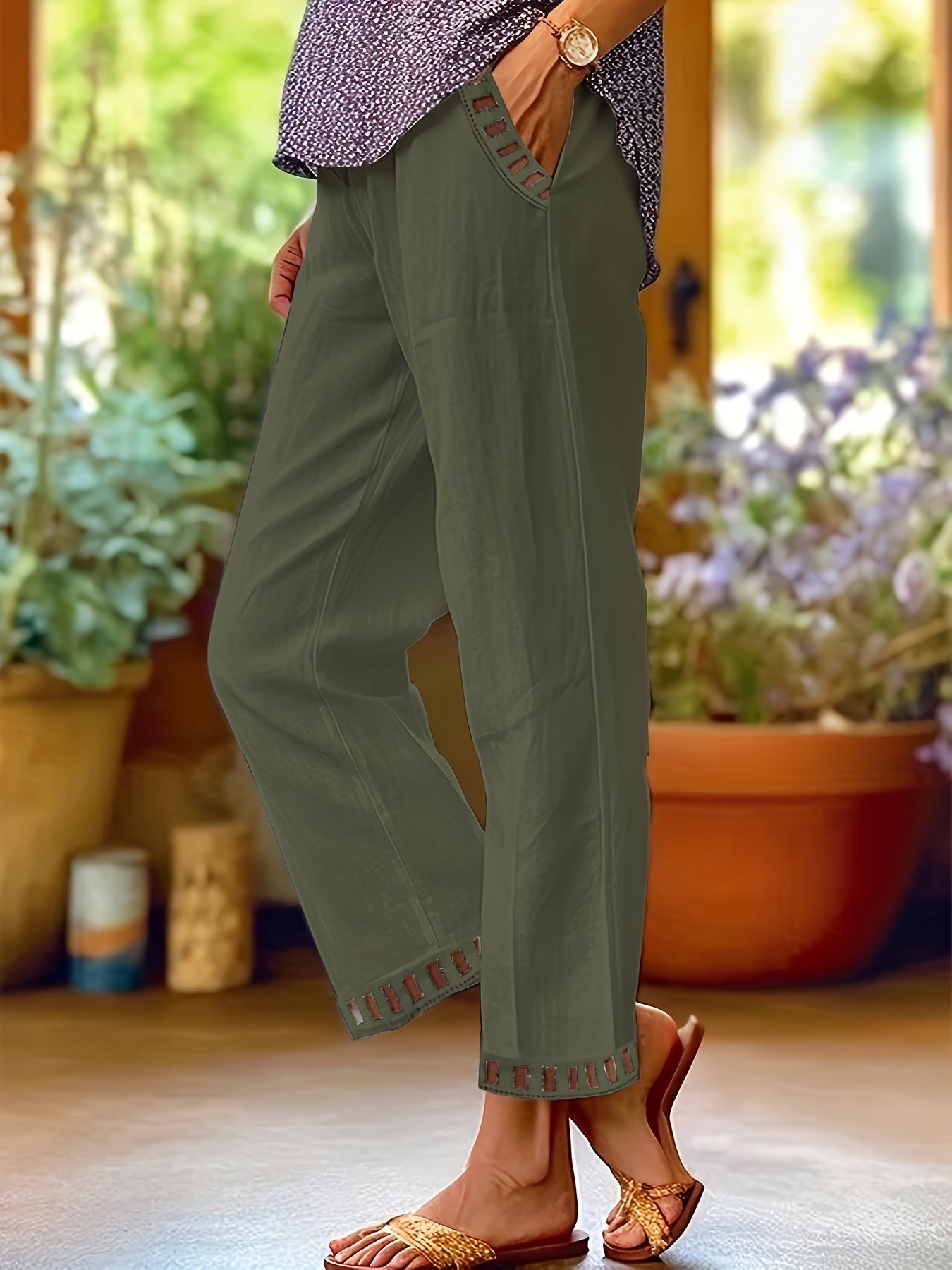 Wren™ Ontspannen Cropped Broek Met Contrastafwerking