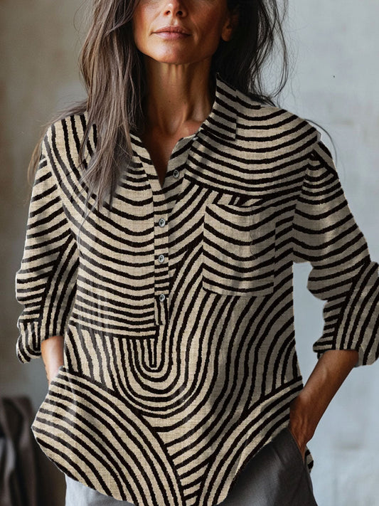 Gisella™ | Verfijnde Linnen Blouse met Print
