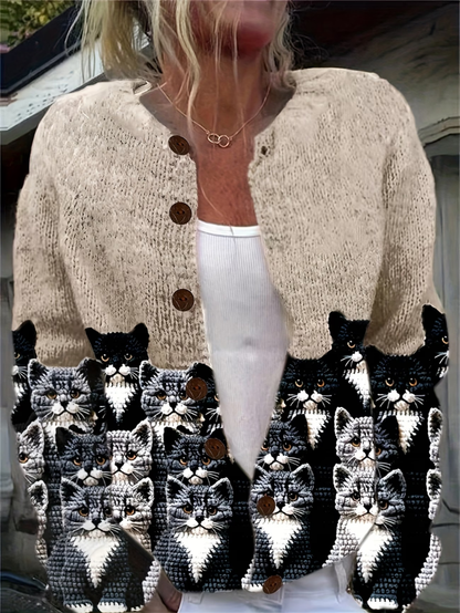 Galerie des Félins | Artistieke Cardigan