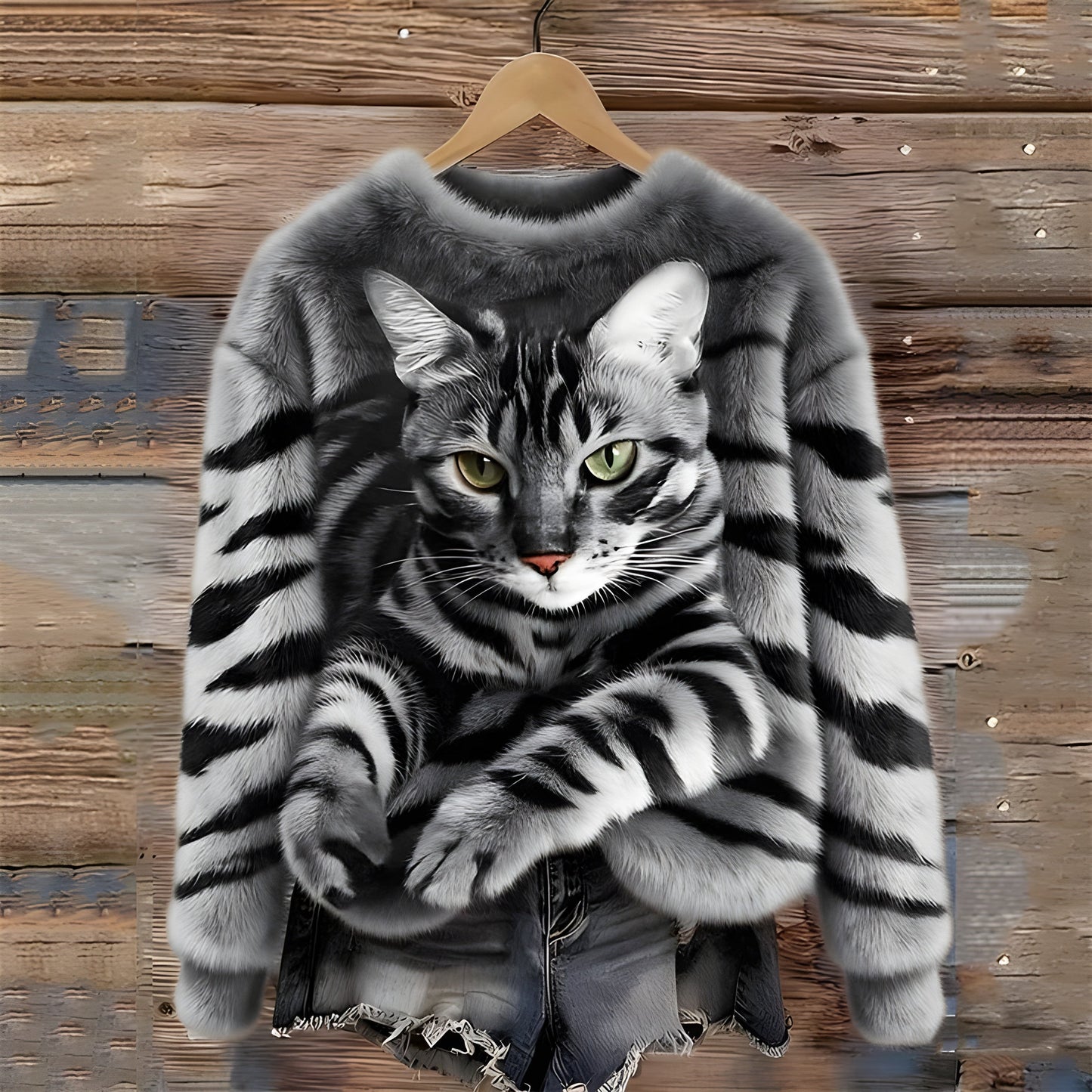 Sanne | Sweater Met Kattenprint