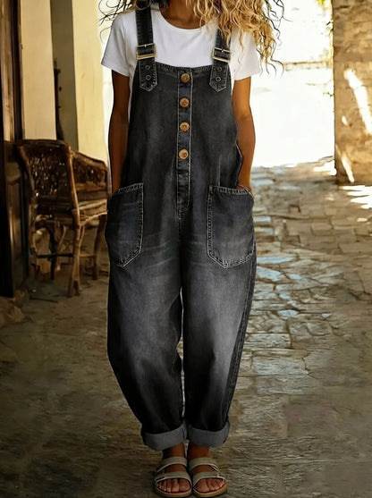 Juul | Denim Jumpsuit met Verstelbare Bandjes