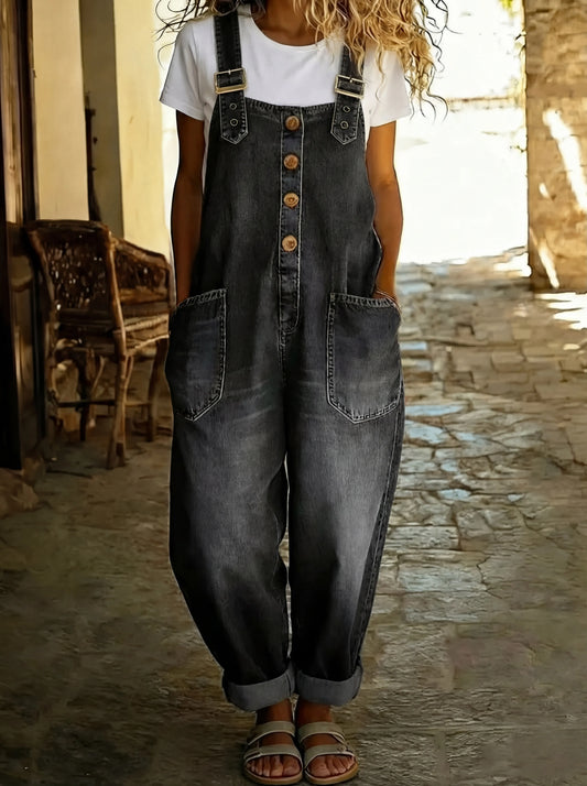 Juul | Denim Jumpsuit met Verstelbare Bandjes