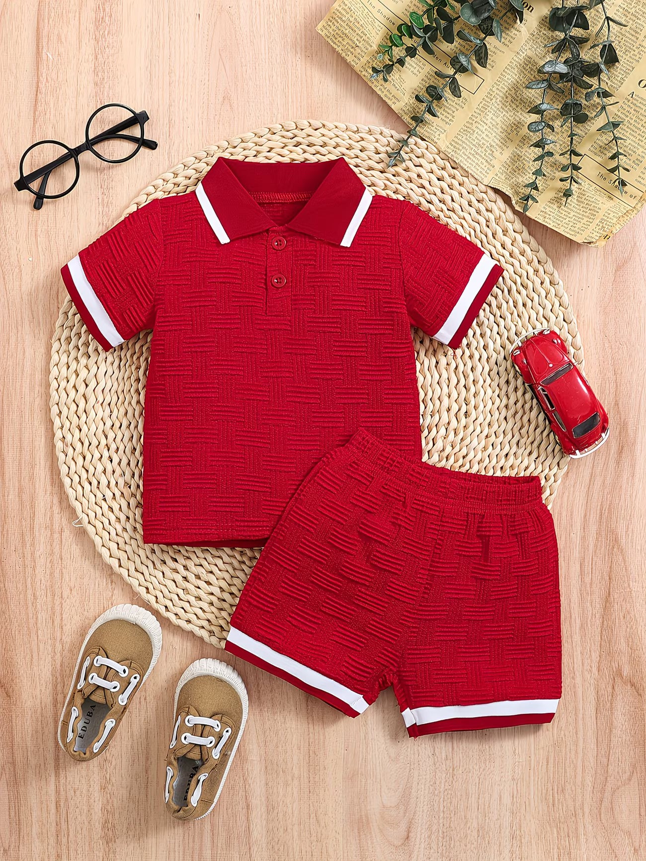 Otis | Wafelstructuur Polo & Short Set