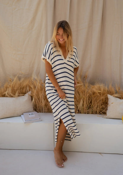 Sophia™ | Gestreepte gebreide zomerjurk