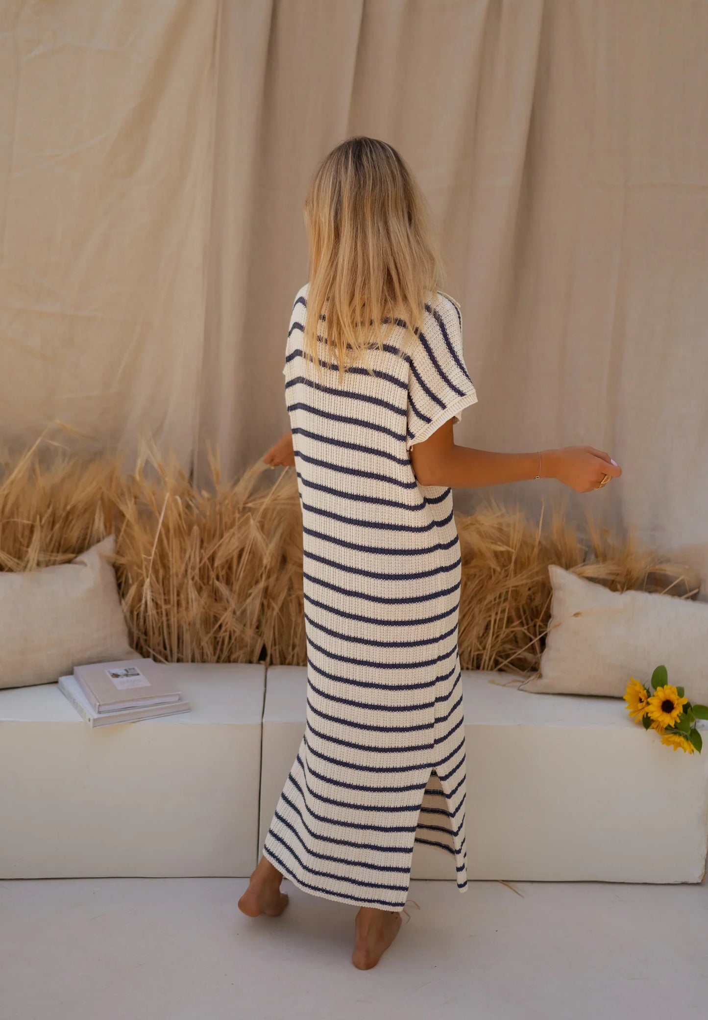 Sophia™ | Gestreepte gebreide zomerjurk